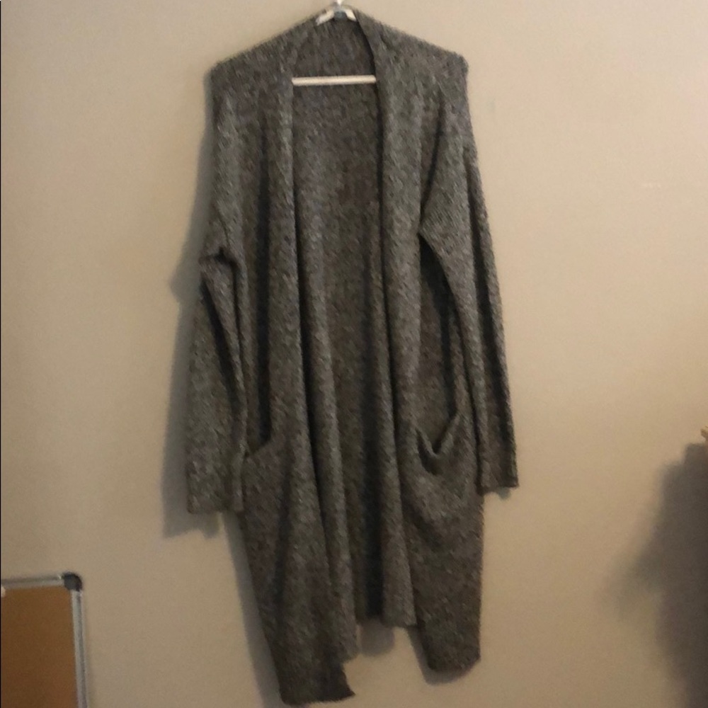 Long Heather Gray Cardigan